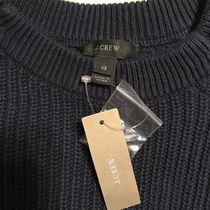 J Crew cropped Long Sleeve navy blue sweater